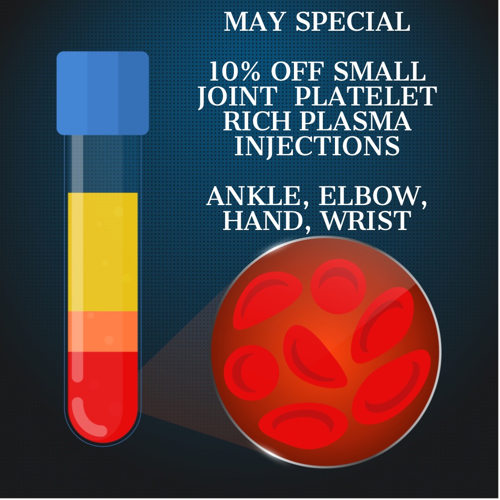 May Specials at Medical Aesthetics Regenerative Center (Gastonia, NC) PLATELET RICH PLASMA (PRP) FOR TENDONITIS AND JOINT PAIN